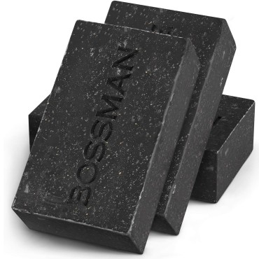 3 Pack Bossman Mens Bar Soap 4-in-1 Natural Organi...