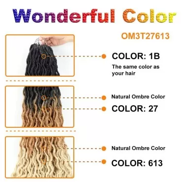 Eliza 24 Inches Long Wavy Gypsy Locs Ombre soft Locs Crochet Hair 6 Packs Goddess Locs Crochet hair Pre-looped African Roots Synthetic Braiding Hair Extensions for Black Women(24