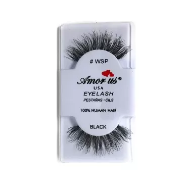Amorus 100% Human Hair False Eyelashes #WSP - Blac...