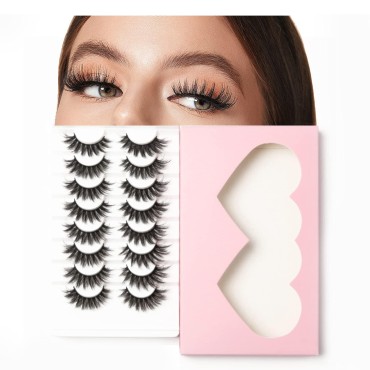 8 Pairs 3D Faux Mink Lashes Handmade Luxurious Vol...