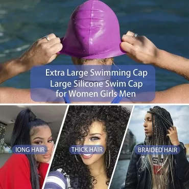 Extra Large Swim Swimming Cap for Braids and Dread...