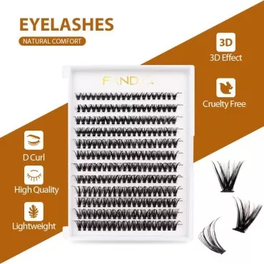 Individual Lashes, 240 Pcs Cluster Lashes 40D D Curl 9-16Mix Lash Clusters Soft Volume Wispy False Eyelashes DIY Eyelash Extensions at Home (40D-0.07D-9-16mix)