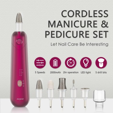 Professional Manicure Pedicure Set, Cordless Elect...