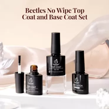 beetles Gel Polish Top and Base No Wipe Matte Coat...