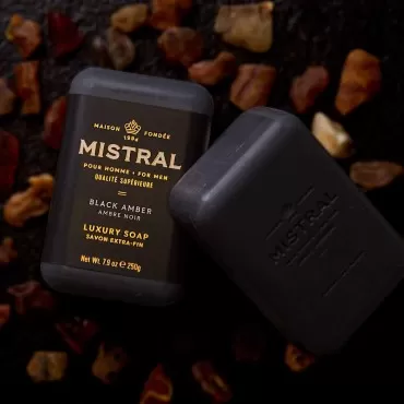 Mistral Bar Soap Organic, Black Amber, Large Bar...