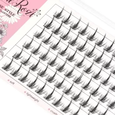 Lash Clusters, 72 Pcs DIY Lash Extension Comic Soft Handmade Cosplay Little Devil Individual Lashes DIY at Home by WineRozi (Rose-14mm)