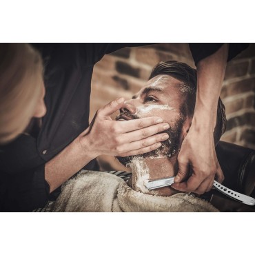 100 BLADES + Facón Classic Professional Straight Edge Barber Razor - Salon Quality Cut Throat Shavette