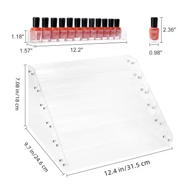 BTremary Clear Nail Polish Organizer Holder Rack S...