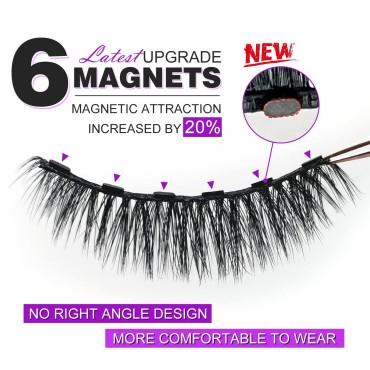 10 Pairs Magnetic Eyelashes with Eyeliner, Magneti...