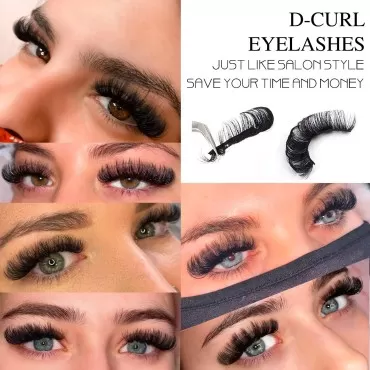 3d Fluffy Russian Strip Lashes, D Curl Lash Strips...