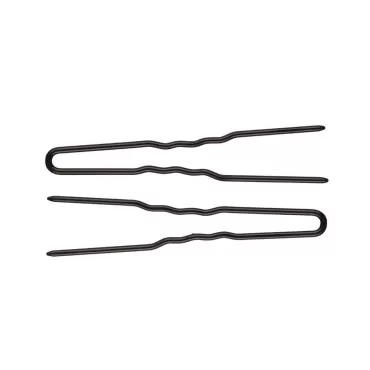 Marilyn Faye's U-Shaped Crinkled Hair Pins (Set of 12) (2.5 inch, Black)