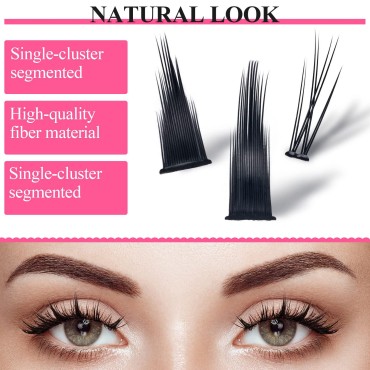 PAGOW 2boxes Segmented False Manga Eyelashes, Grafting Individua DIY Extension, Cluster Volume 3D Reusable Natural Look Lashes Halloween , Glue Bonded Thin Mix Band(5-13mm Length,0.1mm thickness,156 clusters)