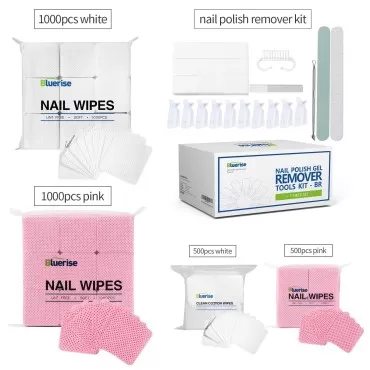 BLUERISE Lint Free Nail Wipes White 1000pcs Nail P...