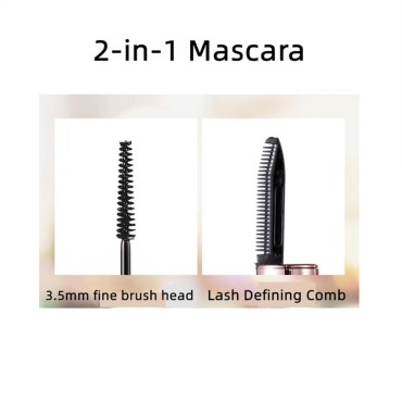 Black mascara with eyelash comb, Waterproof,Volumi...