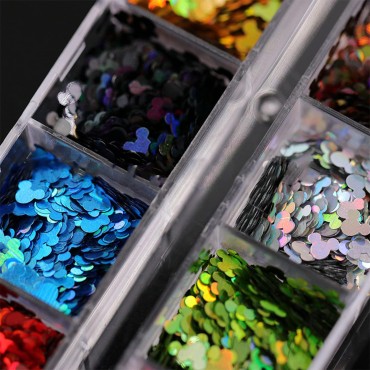 12 Colors Nail Glitter Sequins 3D Shiny Flakes Nai...