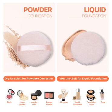 10 Pieces Pure Cotton Powder Puff, Makeup Puff for...