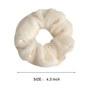 ZBORH 4 Pcs Flannel Hair Scrunchies Soft Elastic H...