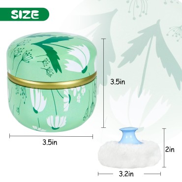 WEMEGA Body Powder Case with Powder Puff Powder Co...
