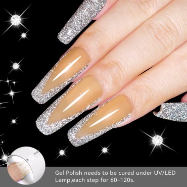 YTD Likomey Reflective Glitter Gel Nail Polish 3 s...