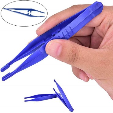 24 Pcs Tweezers First Aid Disposable Plastic Tweezers Forceps Tweezers