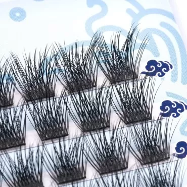 DIY Eyelash Extension Clusters Individual Lashes, 48 Clusters 3D Effect C Curl, Natural Look Reusable Soft Feather Light Volume 12mm