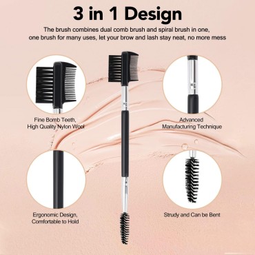 3 Head Eyebrow Eyelash Shaper Eyelash Comb Double ...