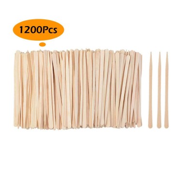 1200 Pack Wooden Waxing Sticks Wax Spatulas Sticks Small Wax Applicator Sticks Wood Craft Sticks Spatulas Applicator for Hair Eyebrow Nose Removal (Without Handle)
