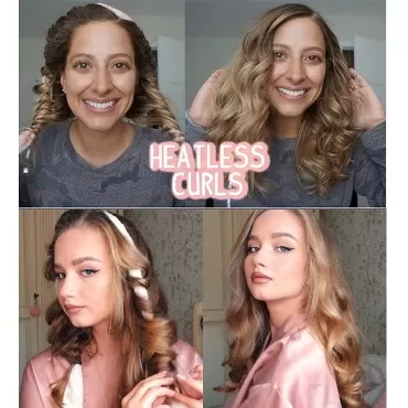 Heatless Hair Curlers for Long Hair Overnight No Heat Silk Curlers Headband To Sleep In Heatless Curling Rod Headband Soft Foam Hair Rollers Curling Ribbon and Flexible Rods for Natural Hair with Clip