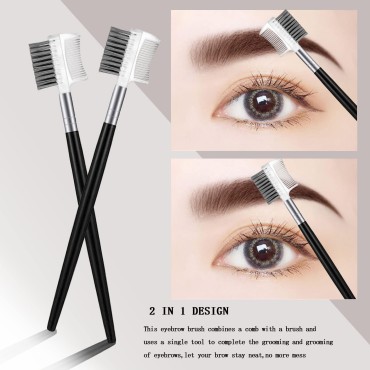 2 PCS Brow Brushes Makeup Eye Brow Brush Eyelash D...
