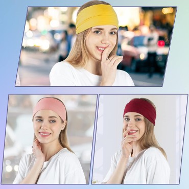 10 Pack Wide Headbands for Women, Workout Yoga Run...