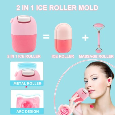 Ice Roller for Face,2 IN 1 Facial Massager for Eye...