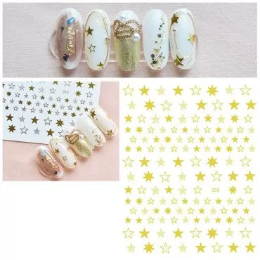 EOOTO Star Nail Art Stickers 7 Sheets 3D Self-Adhesive Nail Art Decals Holographic Laser Nail Art Supplies Nail Slider Stars Stickers Glitter Shiny DIY Decoration Design Manicure Tips