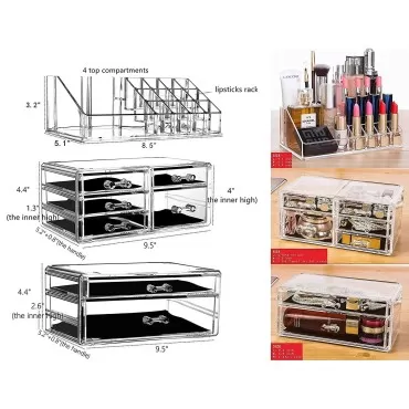 Cq acrylic Makeup Organizer Skin Care Large Clear ...