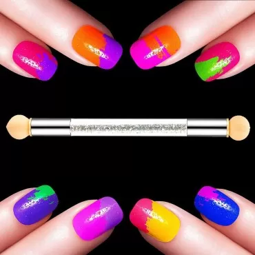 DANNEASY 1Pc Double-Ended Nail Sponges Pen 12Pcs S...