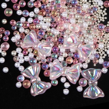 Vanchief 3D Bows Pearl Nail Art Decorations, Adora...