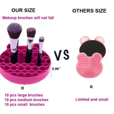 Makeup Brush Cleaning Mat,2 in 1 Makeup Brush Hold...