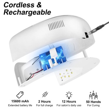 60W Rechargeable UV LED Nail Lamp, Faster Wireless...