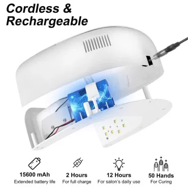 60W Rechargeable UV LED Nail Lamp, Faster Wireless...