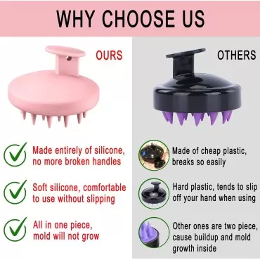 KTKUDY Scalp Massager Shampoo Brush 2 Pack - One-Piece Design Soft Silicone Scalp Scrubber - Scalp Exfoliator Help Relieve Itching & Dandruff - Hair Scalp Massager Brush for Hair Growth