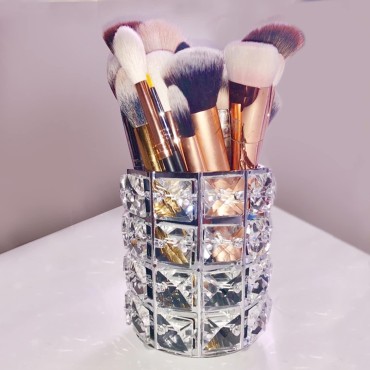 LUGUNU Makeup Brush Holder Organizer Golden Crysta...