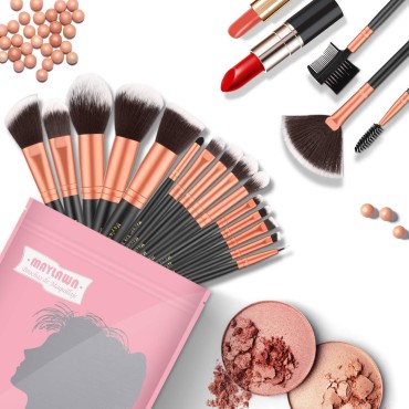 Makeup Brushes, Maylawn 18 Pieces Rose Golden Make...