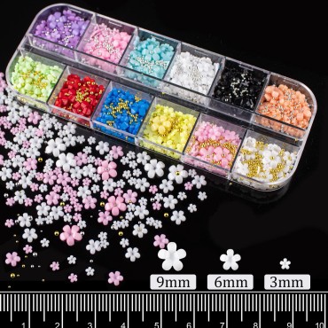 3D Flowers for Nails Art Colorful Charms Set #1 wi...