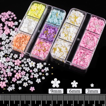 3D Flowers for Nails Art Colorful Charms Set #3 wi...