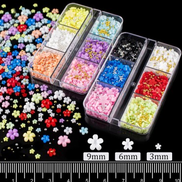 3D Flowers for Nails Art Colorful Charms Set #5 wi...