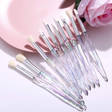Kingtree Eyeshadow Makeup Brushes, 10PCS Crystal B...