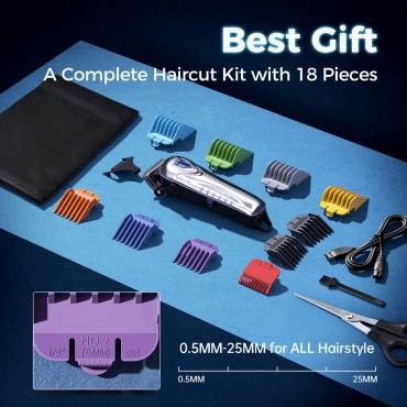 Hair Clippers for Men&Women, 5 Hours Cordless Hair...