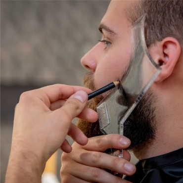 Beard Shape up Tool,for Use with Beard Trimmer or Razor,Beard Shaper Tool (Transparent)