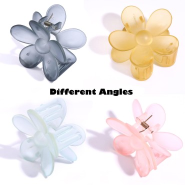 Big Hair Claw Clips Matte Flower Hair Clips Non Sl...