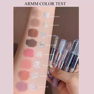 KWOLYKIM 3 Pack Double Head Liquid Glitter Eyeshadow Makeup Glitter 2 in 1 Eyelshadow Eye Glitter and Matte Eyeliner, Pigmented, Long Lasting, Quick Drying, Loose Glitter Glue for Eye Makeup