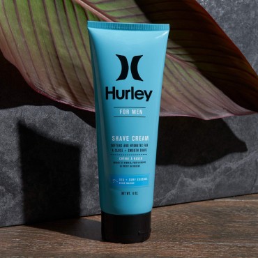 Hurley Men's Shaving Cream - Softens and Hydrates with Aloe Extract and Vitamin E, Sea + Surf 6 Ounce (2 Pack)